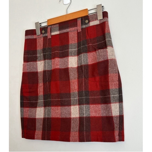 Pendleton Plaid 100 Wool Mini Skirt Womens Size S Red Heritage Print - Picture 3 of 12